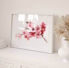 Cherry Blossom Wall Art Pink Tree