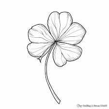 four leaf clover coloring pages free