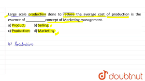 Marketing is a process which aims at ‐‐‐‐‐‐‐‐‐‐‐‐. a. Production b