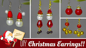 4 Diy Christmas Earrings In Minute 2019 How To Make Santa Jingle Bells Bulb Earrings Beads Art