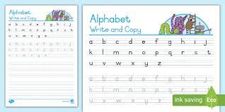 Includes recognizing letters, tracing and printing letters, matching uppercase and . Handwriting Practice Worksheet Alphabet Write And Copy