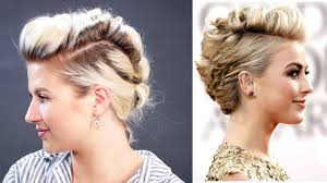 The faux hawk hairstyle is the mohawk's sfw relation, but that doesn't mean it's boring. Short Hairstyle Julianne Hough How To Faux Hawk Hair Tutorial Milabu Youtube
