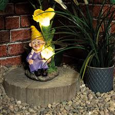 Solar Garden Female Gnome Under Light