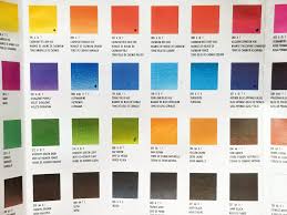 Winsor And Newton Professional Watercolour Colour Chart