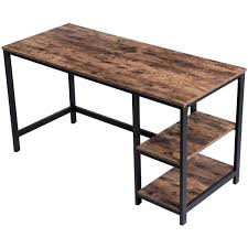 Which brand has the largest assortment of industrial desks at the home depot? Veikous 55 In W Brown Industrial Writing Desk Computer Table With 2 Shelves Iw 006 The Home Depot
