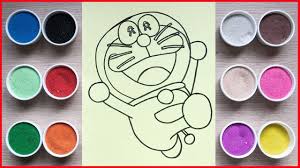 Đồ chơi trẻ em TÔ MÀU TRANH CÁT MÈO MÁY DORAEMON CƯỜI - Colored sand  painting Doraemon (Chim Xinh) - YouTube