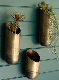 Brass Wall Pocket Vase Set Of 3