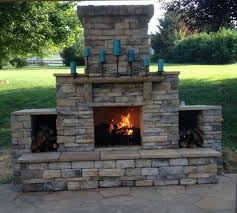 This Custom Outdoor Fireplace With