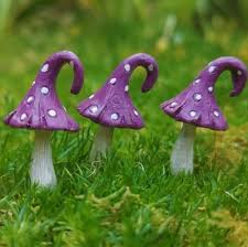 Purple Fairy Garden Toadstools Away
