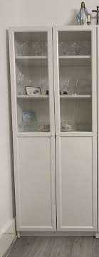White Ikea Billy Oxberg Bookcase With