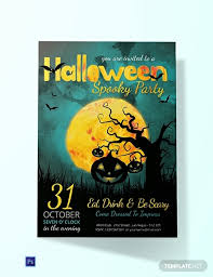 Free Spooky Halloween Party Invitation Template Word Psd