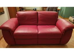 2 seater sofa in red leather divani