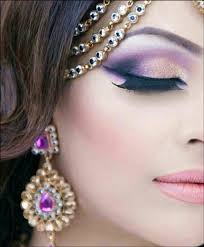 royal purple bridal eye makeup with
