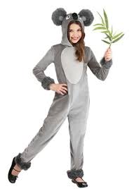 hooded koala costume for s kids s black gray m fun costumes