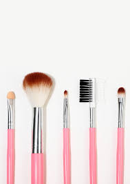 radiant pink makeup brushes set of