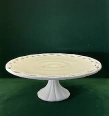 Milk Glass Pedestal Cake Plate Dish