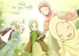 Begitu cintanya beliau kepada anak dan juga tuhannya. Selamat Hari Raya Idul Fitri Kartun Gambar Kartun Hijab