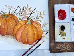 How To Paint Watercolor Pumpkins The