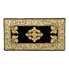 minuteman international jardin hearth rug rectangular noir