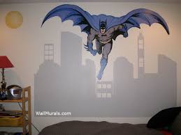 Batman Wall Mural With Citiscape Wall