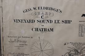 Original Chart Vineyard Sound Lightship To Chatham Early 20th Century