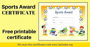 Printable Certificates For Kids Award Certificate Template