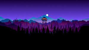 Minimalist mountain wallpaper hd luxury artistic horizon mountain purple tree minimalism hd artist 4k wallpapers backgrounds this month left of the hudson. Download Firewatch Wallpaper Firewatch Night And Share It With More People Who Need It Imagem De Fundo De Computador Papel De Parede Pc Plano De Fundo Pc