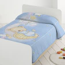 Soft Blue Baby Blanket With Bear