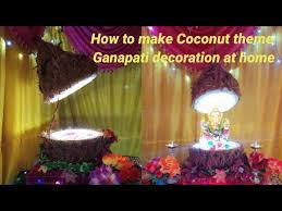 make coconut theme ganapati decoration