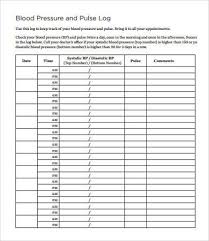 Sample Blood Pressure Log 7 Free Pdf Download Documents Free