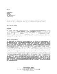 Letter Of Agreement Master Professional Services Agreement