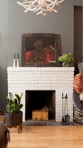 Interior Fireplace With Brick And