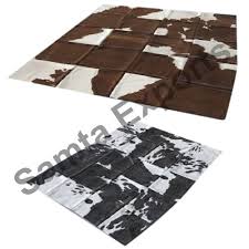 plain cowhide print leather carpet