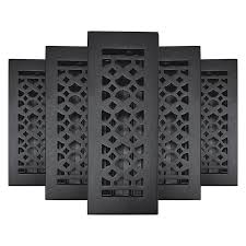 prima decorative hardware cast aluminum floor register size 3 x 10 vr100 pack of 5 black no holes