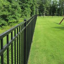 Fortress Building S Versai 5 Ft H X 7 5 Ft W Gloss Black Steel Flat Top Design Fence Panel