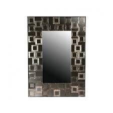 Silver Squares Glass Mirror