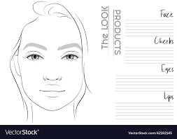 realistic makeup artist face chart