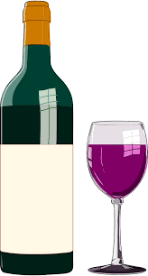 File A Bottle And Glass Of Wine Svg