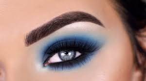 matte blue smokey eye makeup tutorial