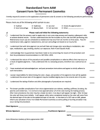 standardized form aam consent form for