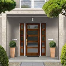 Krosswood Doors 70 In X 96 In Modern Hemlock Right Hand Inswing 5 Lite Clear Glass Unfinished Wood Prehung Front Door With Sidelites Unstained