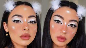 2000 s inspired all white makeup look