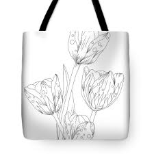 Find vectors of shopping bags. Tulips Coloring Page Wall Art Black And White Drawing Tote Bag For Sale By Lisa Brando