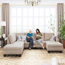 textured fabric sectional sofa set