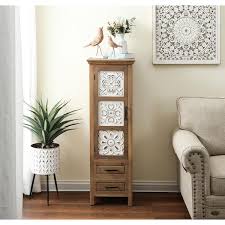 white fl tall accent cabinet
