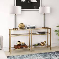 Rectangular Glass Top Console Table