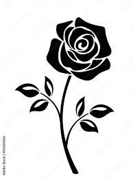 vector black silhouette of a rose