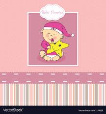 Baby Girl Birth Card Royalty Free Vector Image