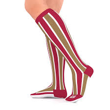 Go2 Red And Gold Vertical Striped Compression Socks 15 20 Mmhg