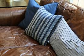 the right pillows for a leather sofa